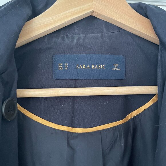 Zara Trench Coat, Navy - XS - Picture 3 of 3